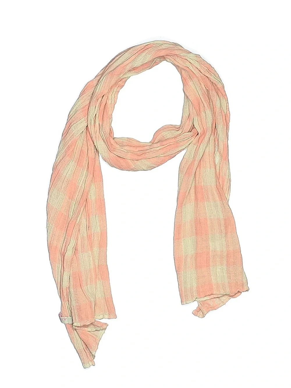 J. Crew Factory Store Orange Pink  Checkered Lightweight Scarf